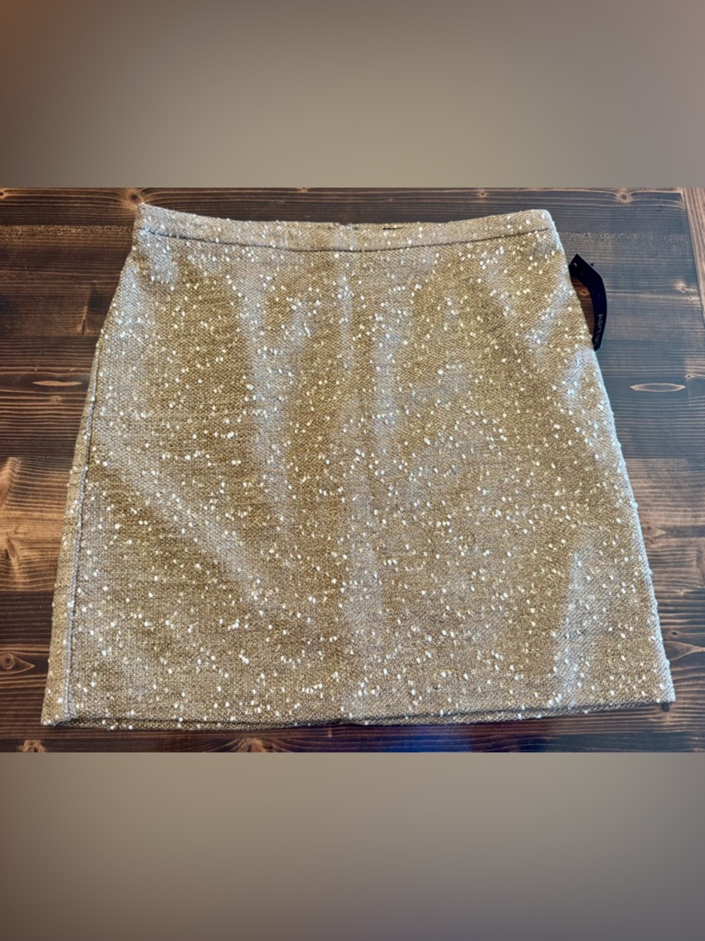 NWT Apt. 9‎ Women’s Metallic Gold Tweed Mini Skirt Size 8